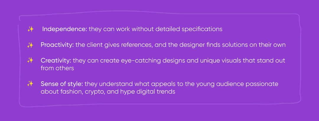 Requirements for a designer
