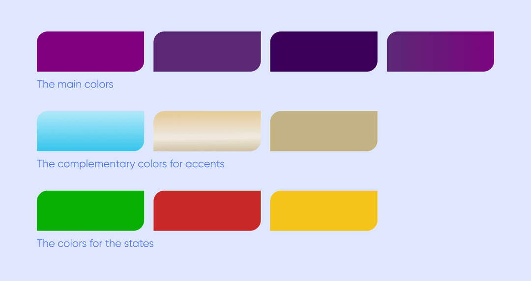 The app’s color palette