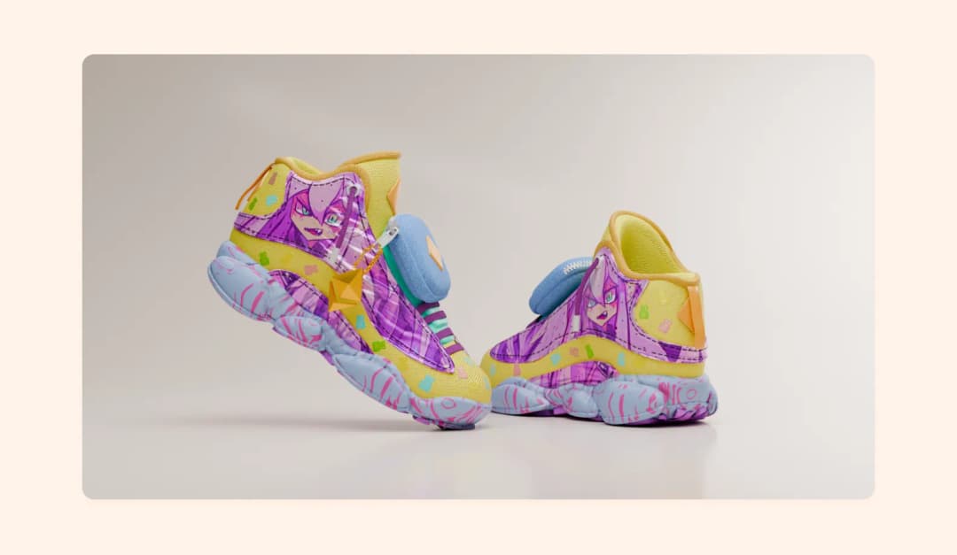 The first sneaker iteration — the more realistic one