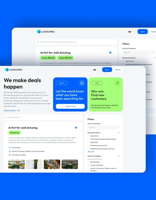 Look4pro service screenshots 