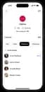 Mobile app user profile screen