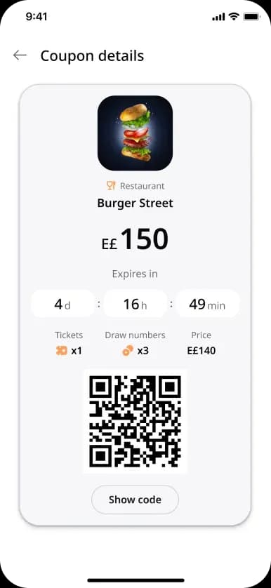 Coupon details for Burger Street