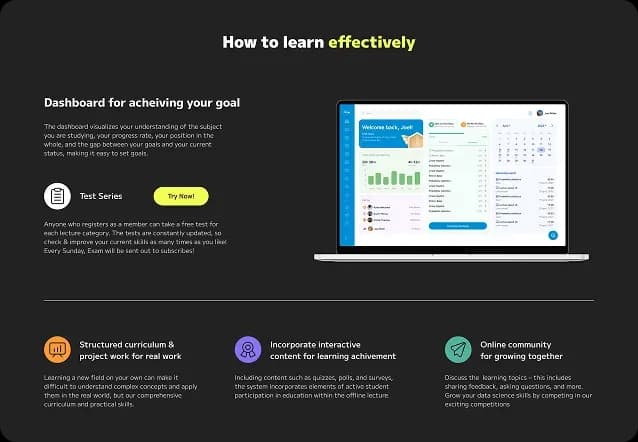 Dashboard for effective learning management