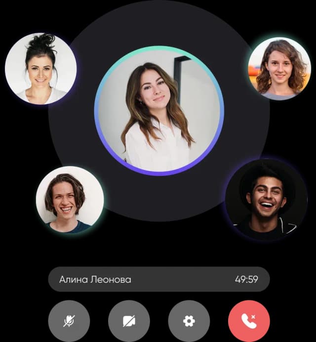 Video call interface with multiple participants