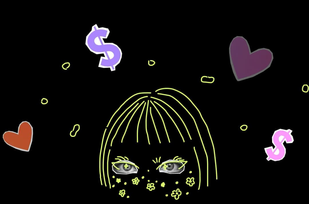 Illustration of a stylized face with symbols