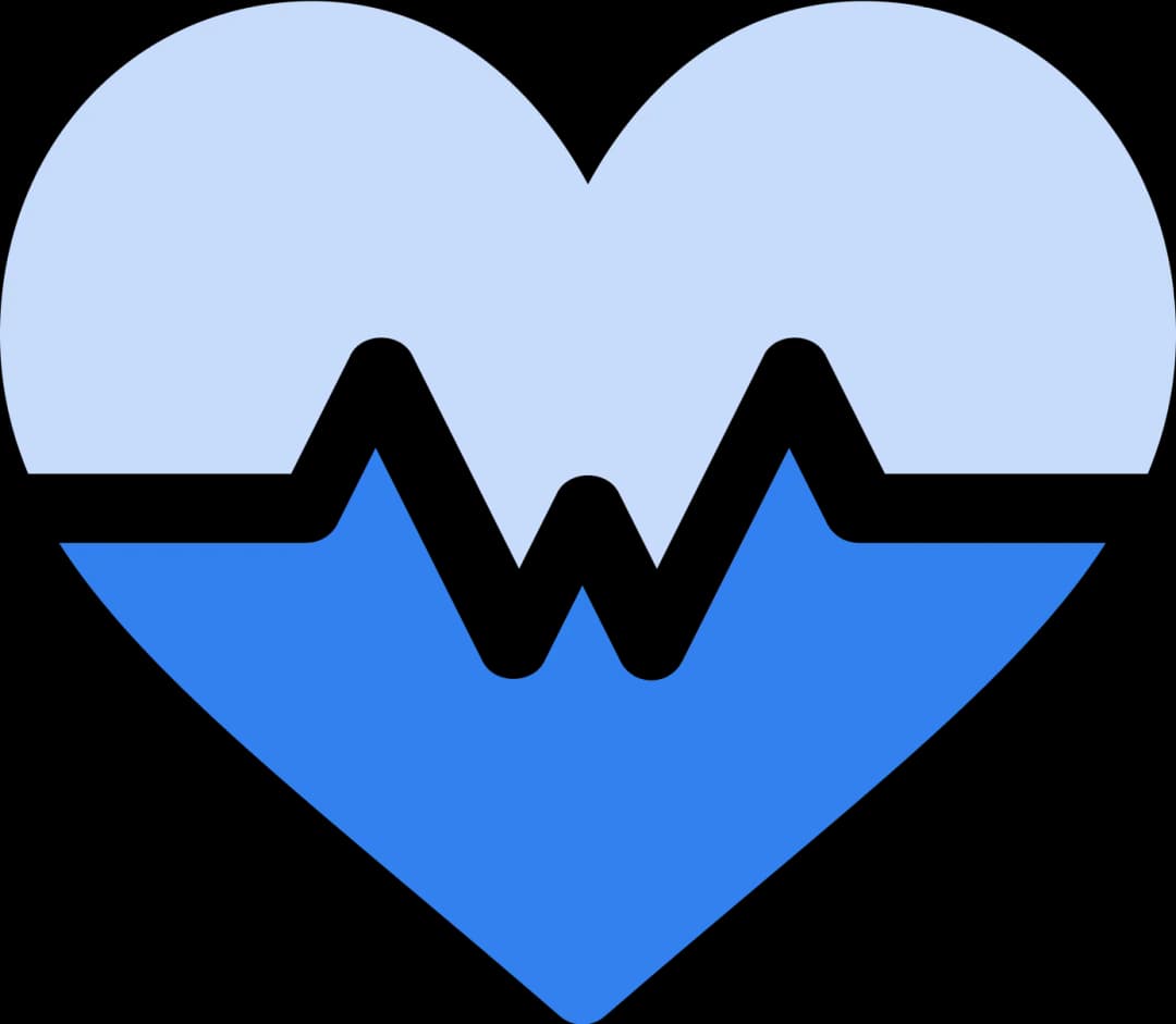 Heartbeat and water wave symbol