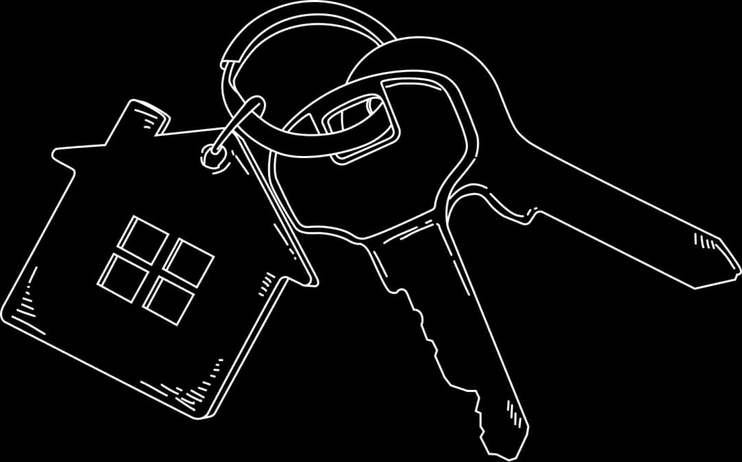 House key and keychain illustration