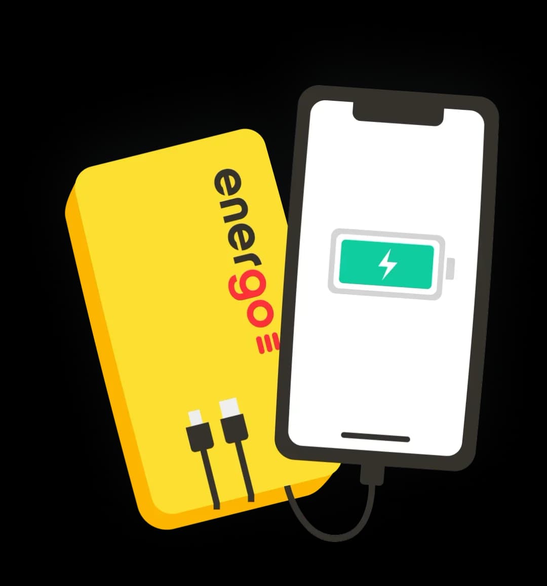 Power bank charging smartphone