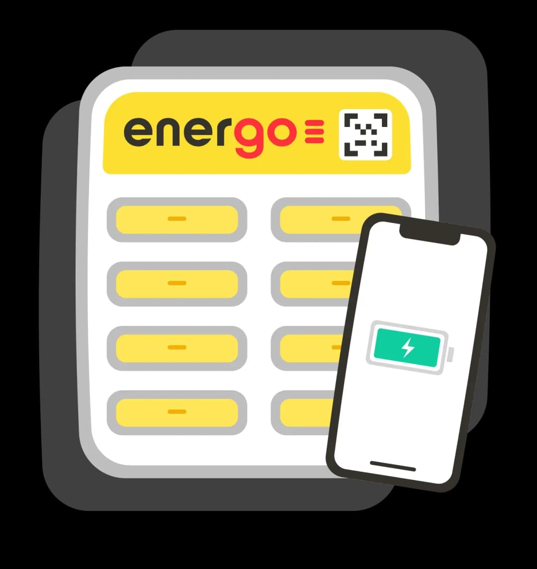 Energogo charging station with smartphone