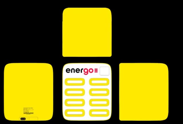Energo logo and product design layout