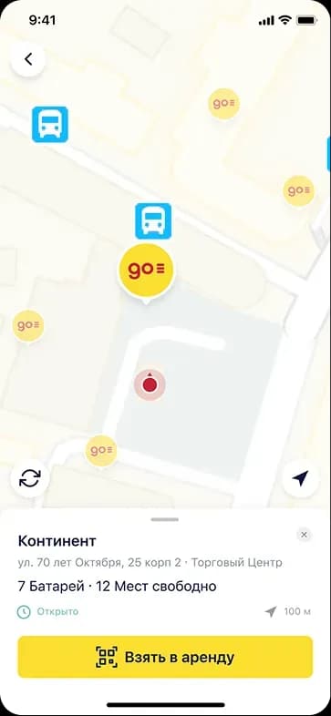 Map with location markers and information