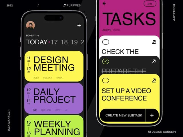 Task manager mobile app UI design concept