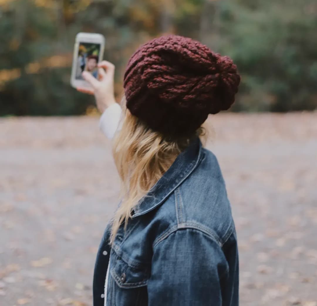 Person taking a selfie outdoors