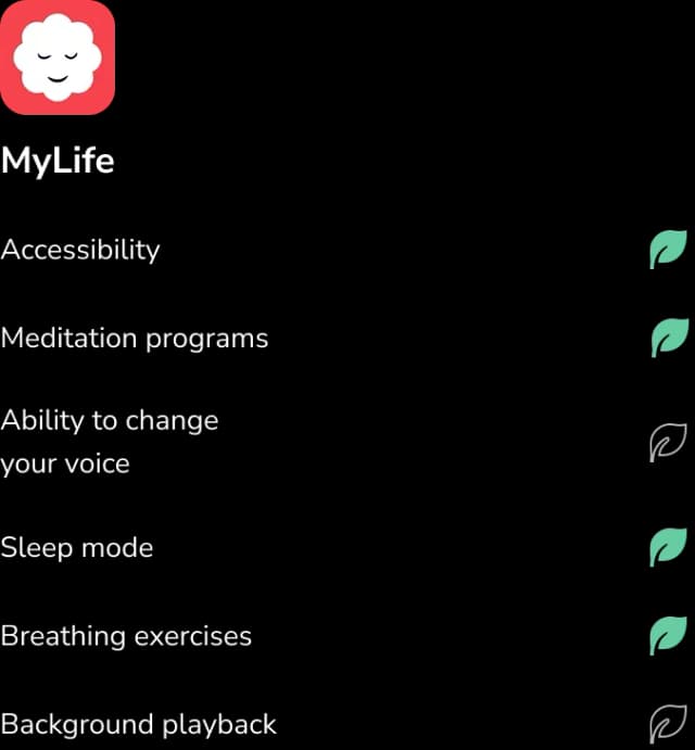 Mobile app user account settings screen