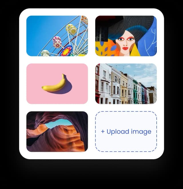 Image upload interface with thumbnails