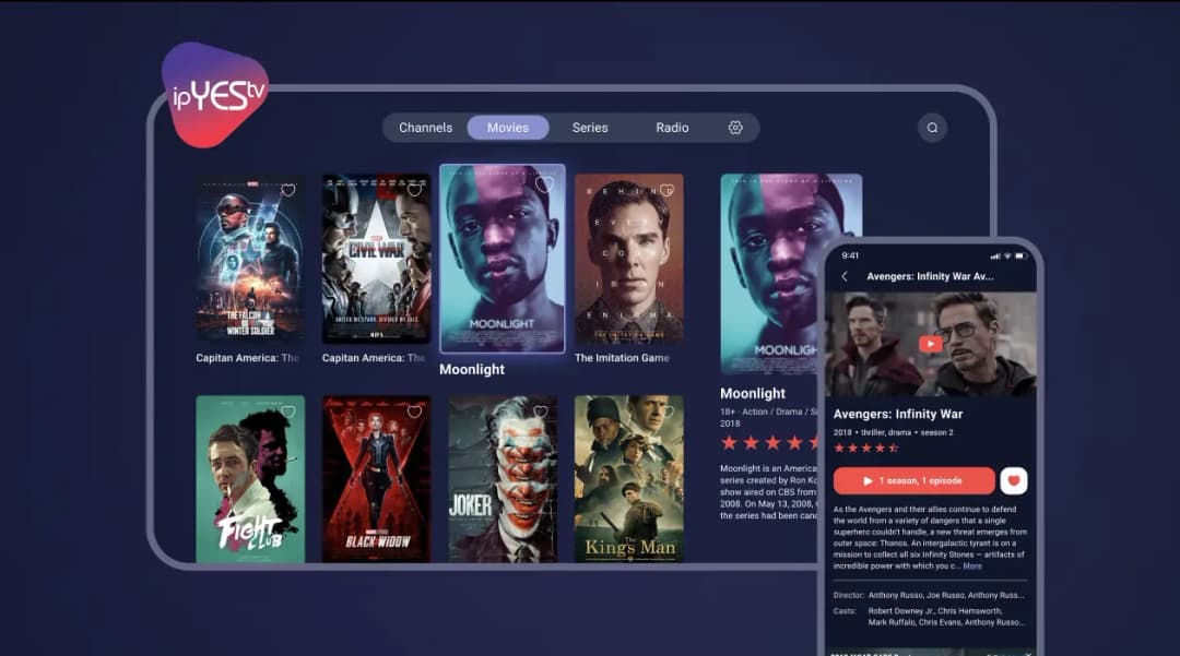 Streaming platform movie selection screen