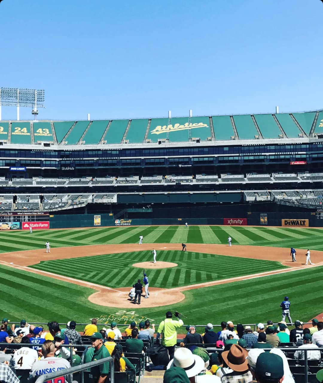 Baseball game at a stadium