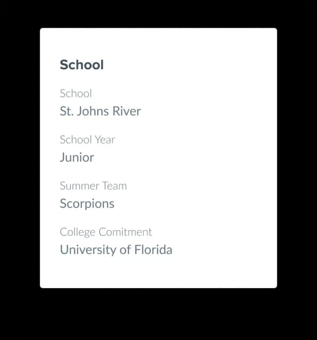 School information summary card