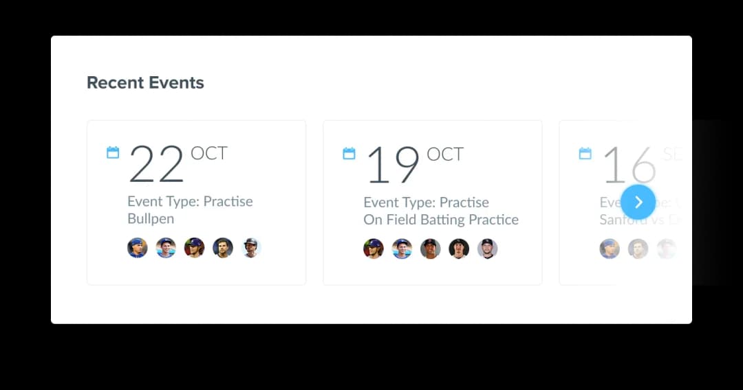 Event schedule overview screenshot
