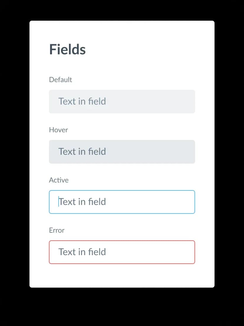 UI form field states design example