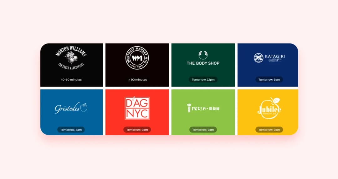 Store names in Uber Eats