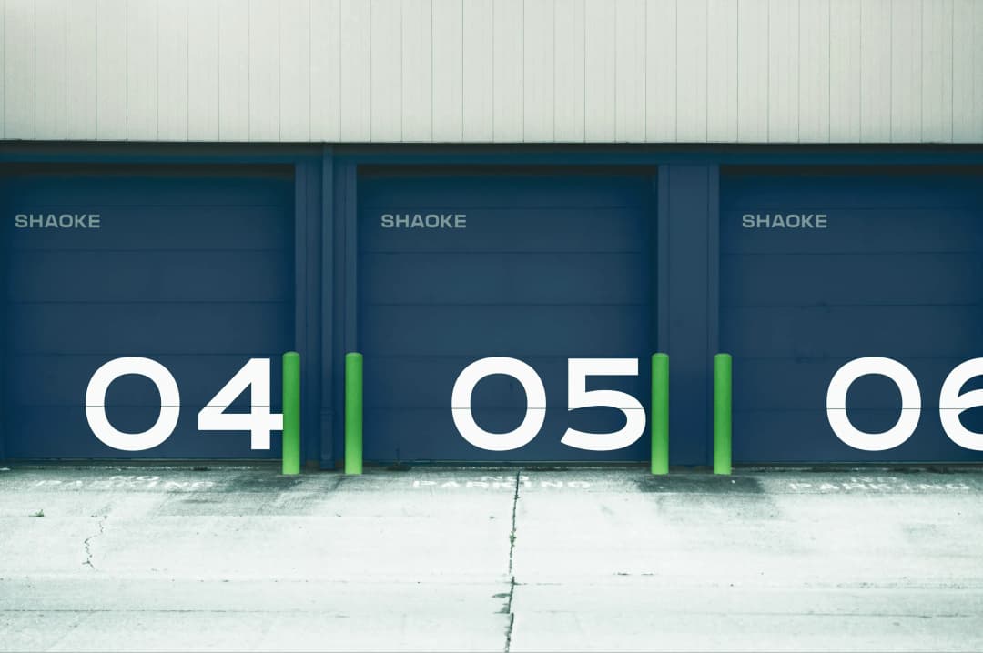 Storage garage doors with numbered panels