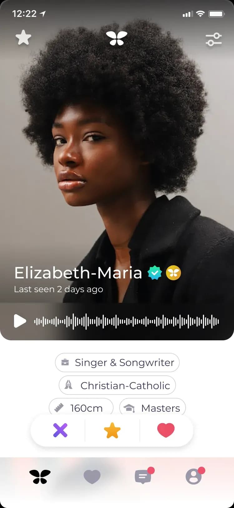 Profile screen of a music artist