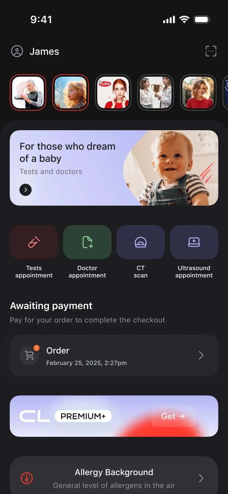 Mobile app health management dashboard