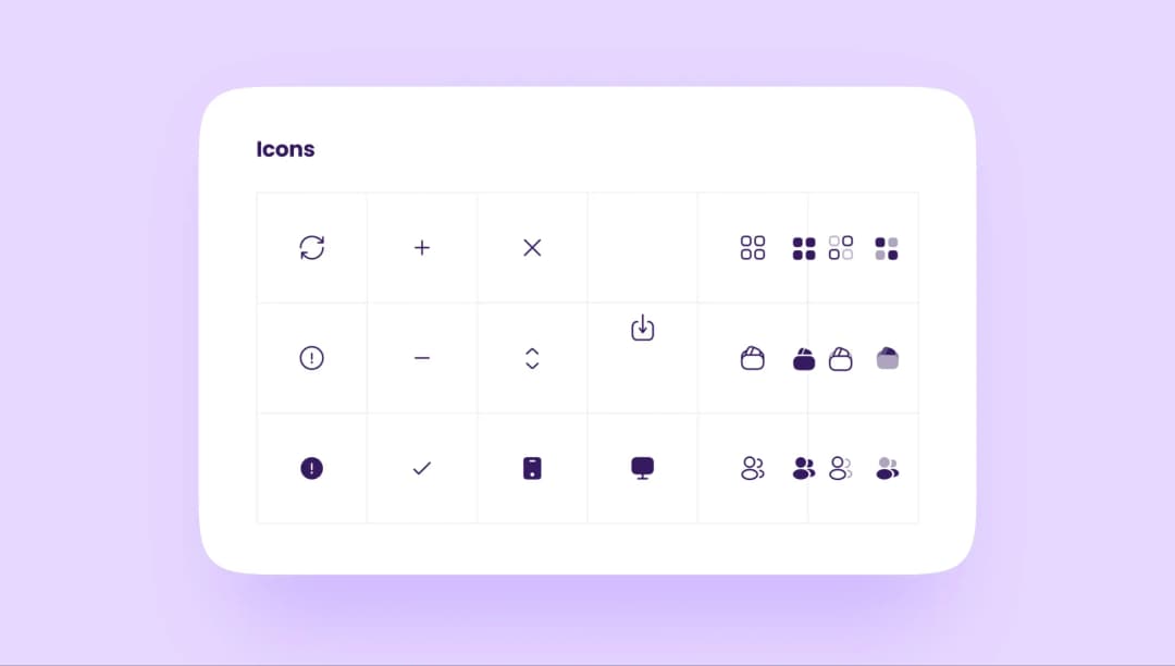 A set of UI icons for app development