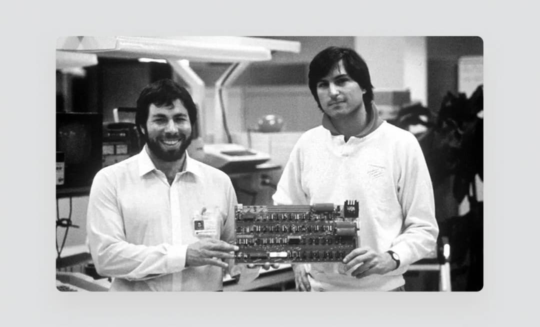 Steve Wozniak and Steve Jobs in 1976