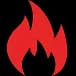 Flame icon in red color