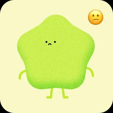 Cartoon character resembling a sad green blob