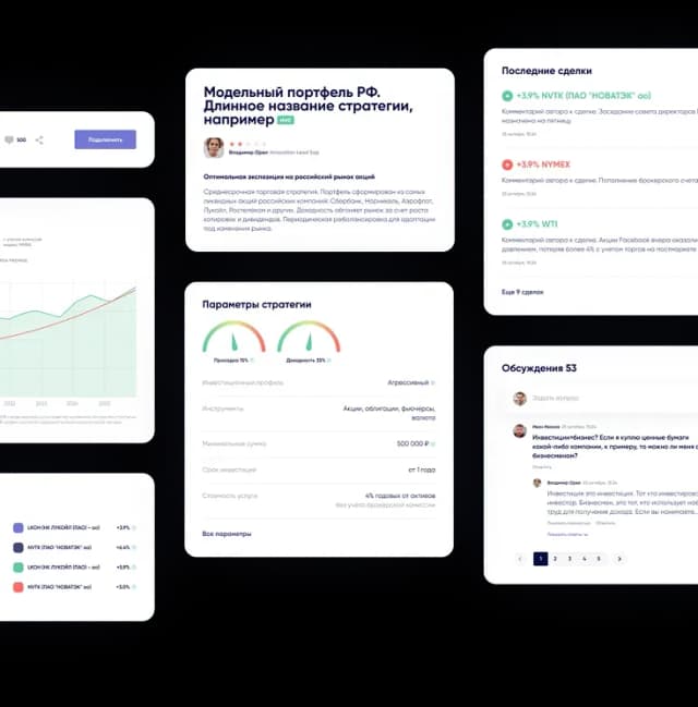 Investment portfolio performance dashboard