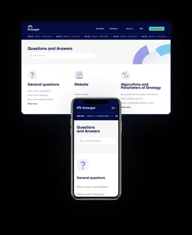 Mobile and web app FAQ screens