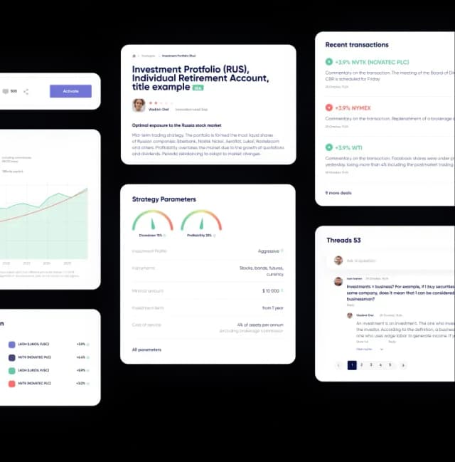 Investment portfolio analysis dashboard screenshot