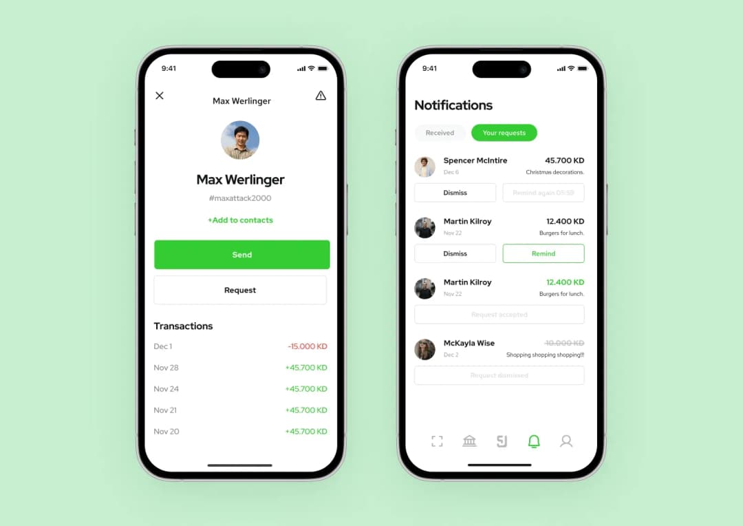 KEM app screens