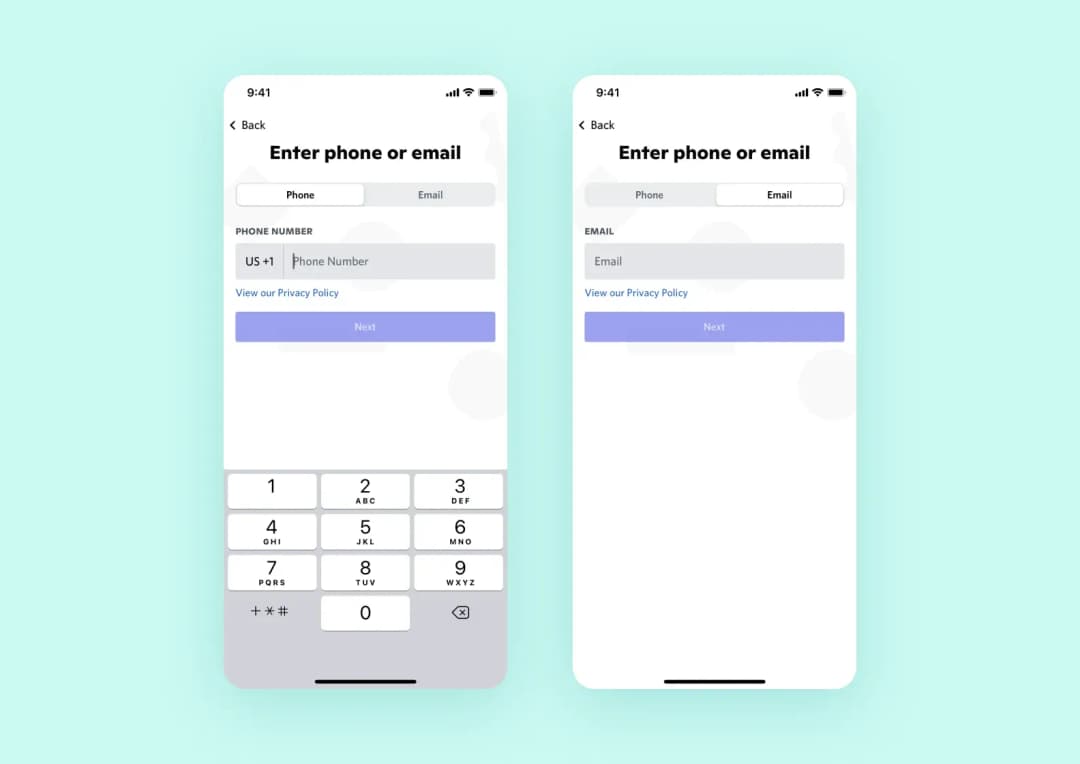 Screenshots of Discord