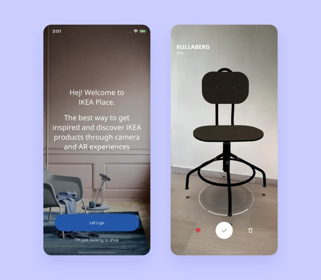 IKEA Place augmented reality app screenshot