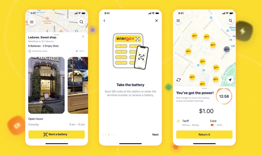  screens of IoT mobile app Energo designed and developed by Purrweb