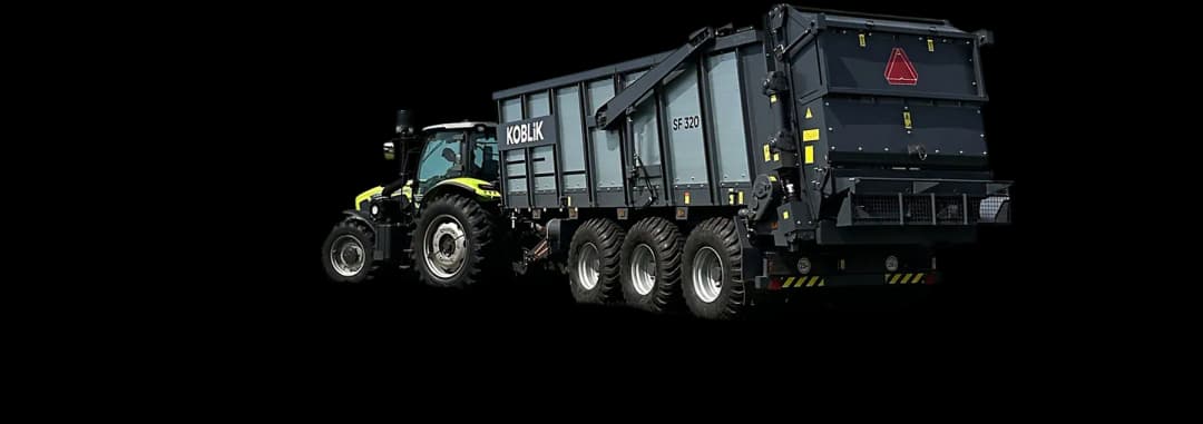 Tractor with attached trailer