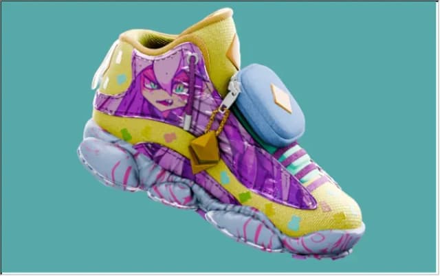 Creative sneaker design with colorful graphics