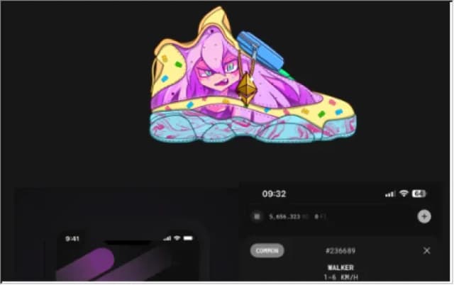 Colorful sneaker illustration with character design