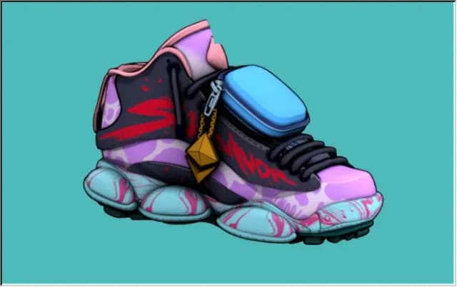 Stylized sneaker design illustration