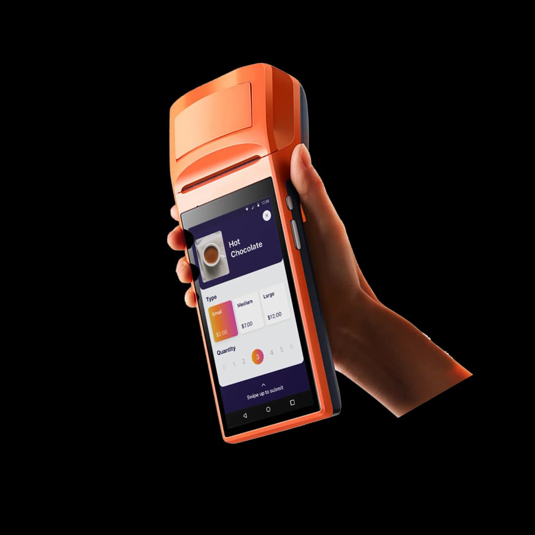 Mobile payment device with order screen