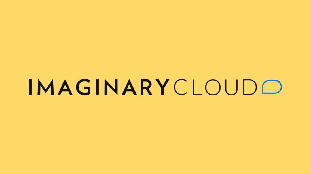 Imaginary Cloud logo with a blue speech-bubble icon on yellow