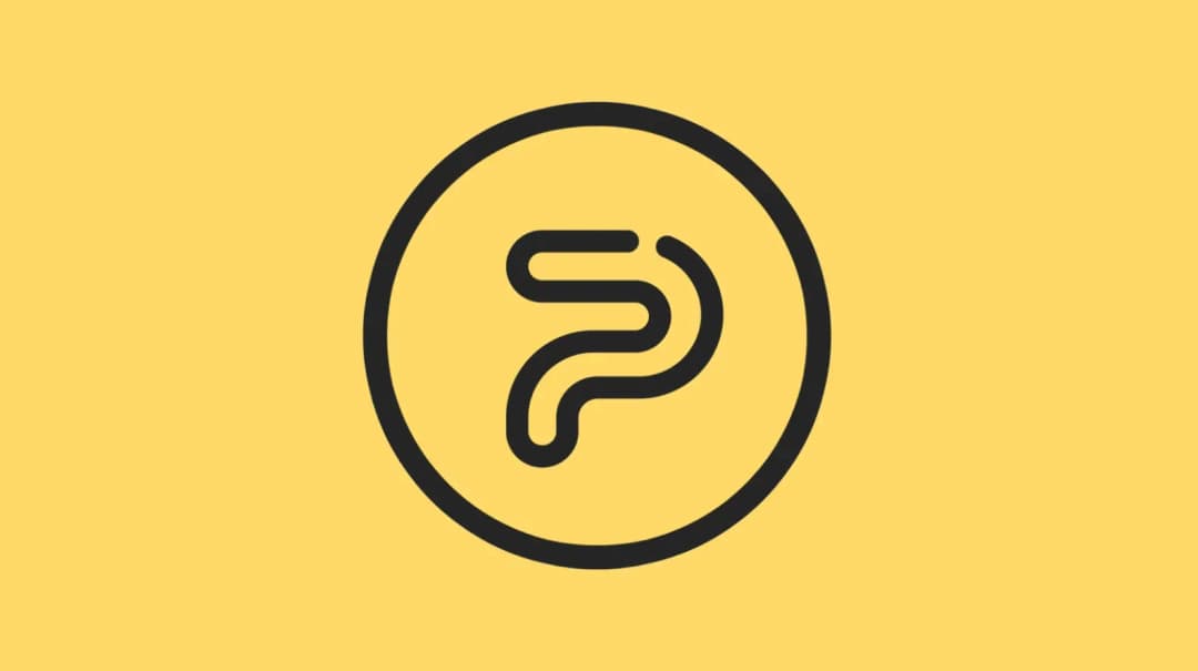PopArt Studio logo: stylized P monogram in a circle on yellow