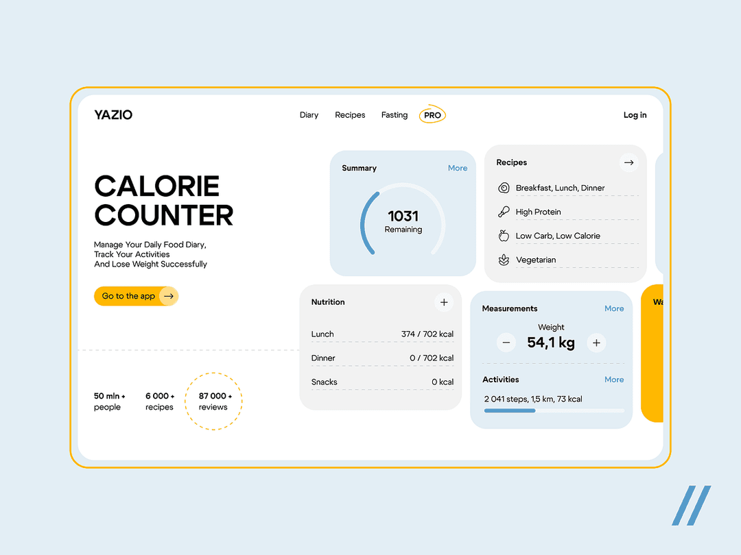 Calorie counting website