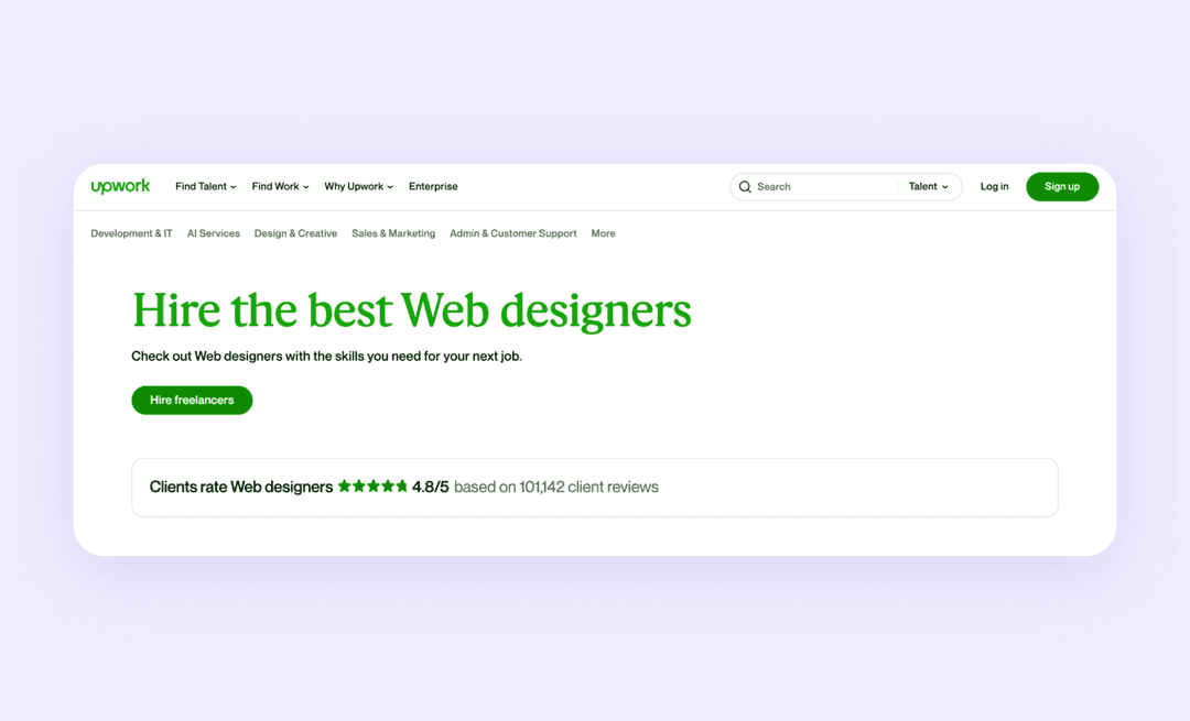 Upwork screenshot