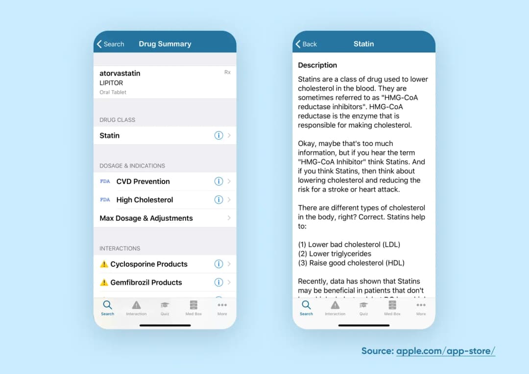 Pharmacy app interface