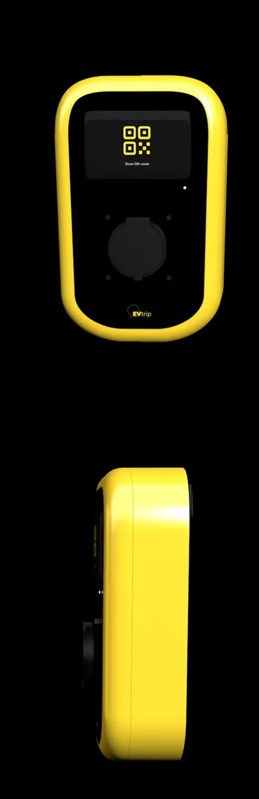 Electric vehicle charger in yellow and black